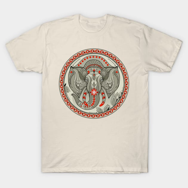 Indian elephant head T-Shirt by Artist Natalja Cernecka